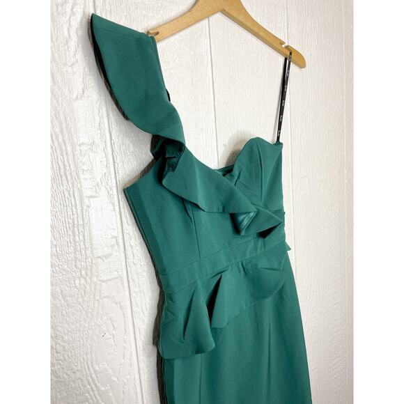 BARDOT Camellia One-shoulder Sheath Dress In Evergreen US 4 NWT - Picture 6 of 12